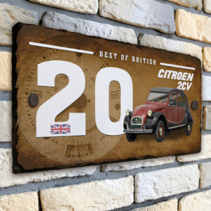 Personalised Citroen 2CV Classic Car House Number Slate CLS04