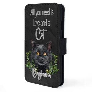 Personalised Black Cat Flip Phone Case ND64
