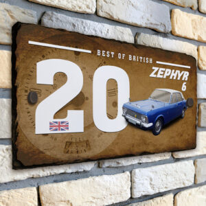 Personalised Ford Zephyr 6 Classic Car House Number Slate CLS18