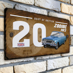 Personalised Ford Zodiac MK3 Classic Car House Number Slate CLS19