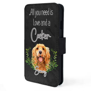 Personalised Golden Cocker Dog Flip Phone Case ND30