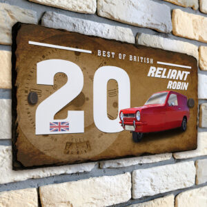 Personalised Reliant Robin Classic Car House Number Slate CLS43