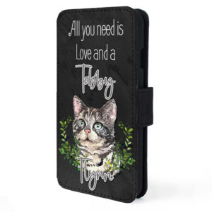 Personalised Grey Tabby Cat Flip Phone Case ND71