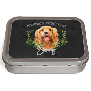 Personalised Golden Cocker Dog Tin NDD30