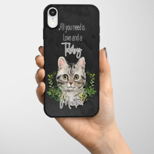 Personalised Grey Tabby Cat Gel Phone Case ND66