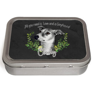Personalised Greyhound Dog Tin NDD32
