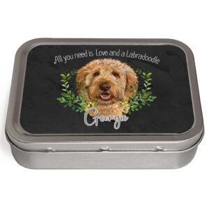 Personalised Labradoodle Dog Tin NDD36