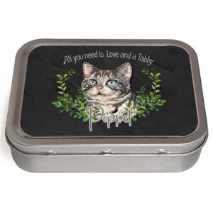 Personalised Grey Tabby Cat Tin NDD71