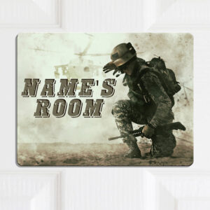 Personalised Gamer Soldier Kids Door Sign KD03