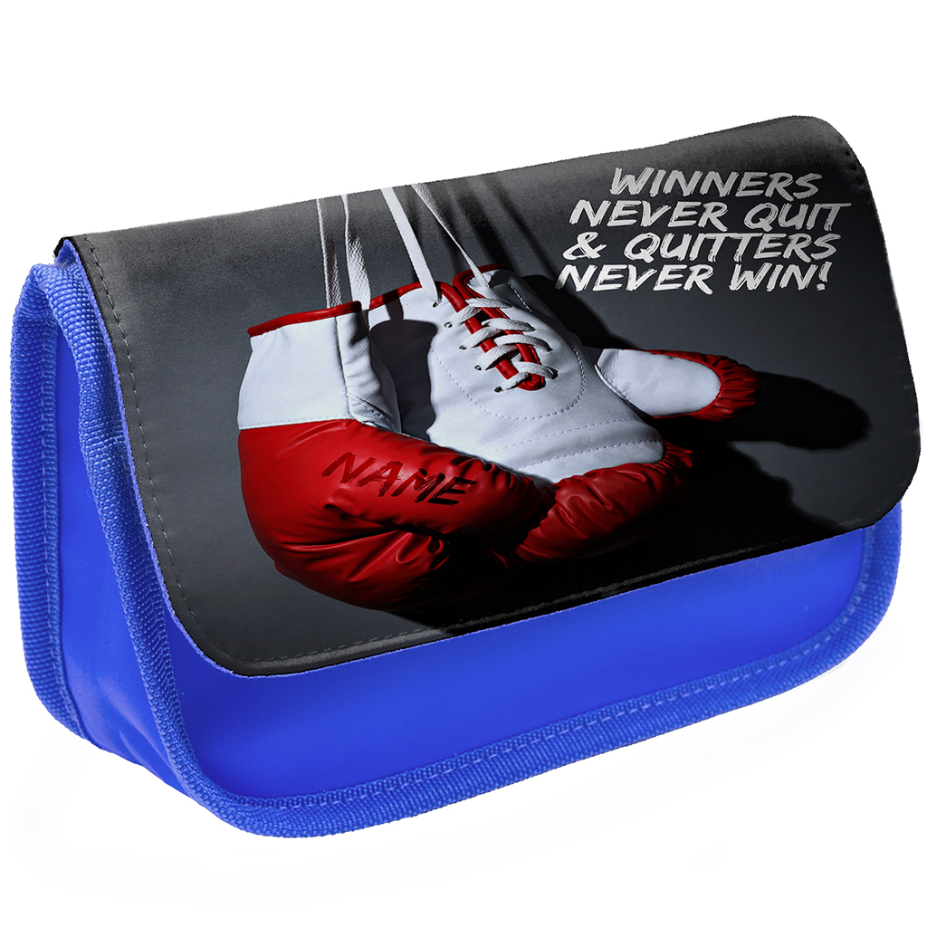 Personalised Boxing Kids Blue Pencil Case JS01