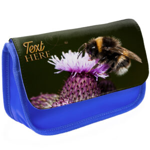 Personalised Bumble Bee Blue Pencil Case KS39