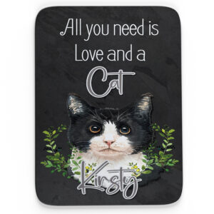 Personalised Black & White Cat Mouse Mat ND60