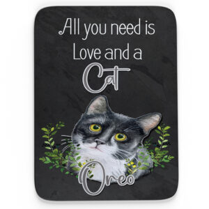 Personalised Black & White Cat Mouse Mat ND61
