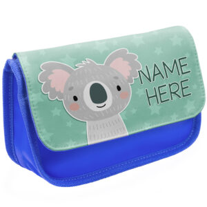 Personalised Cute Koala Kids Blue Pencil Case KKM12
