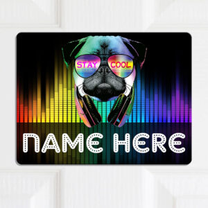 Personalised Gamer Pug Kids Door Sign KD53