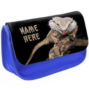 Personalised Lizard Bearded Dragon Kids Blue Pencil Case SH017