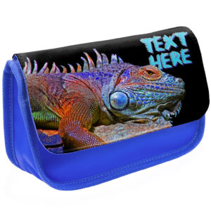 Personalised Iguana Kids Blue Pencil Case KS40