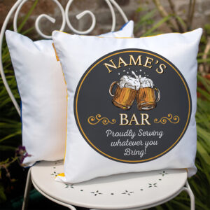 Personalised Proudly Serving Bar Outdoor Cushion Cover OBC19