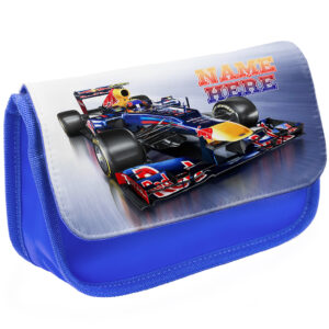 Personalised Race Car Kids Blue Pencil Case JS02