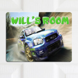 Personalised Rally Race Car Kids Door Sign KD63