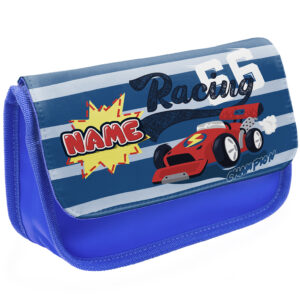 Personalised Race Car Kids Blue Pencil Case KK18