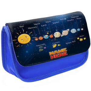 Personalised Solar System Kids Blue Pencil Case ST135