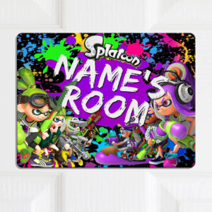 Personalised Splatoon Gamer Kids Door Sign KD78