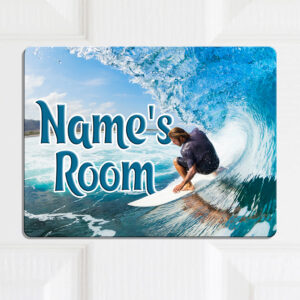 Personalised Surfing Kids Door Sign KD85