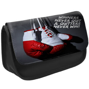 Personalised Boxing Kids Black Pencil Case JS01