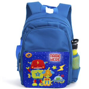 Personalised Space Robot Kids Blue Backpack EC042