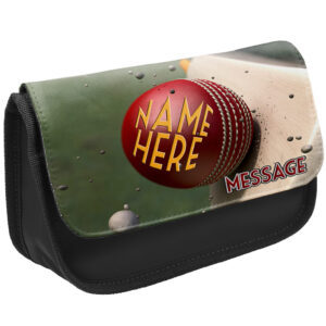 Personalised Cricket Kids Black Pencil Case SH054