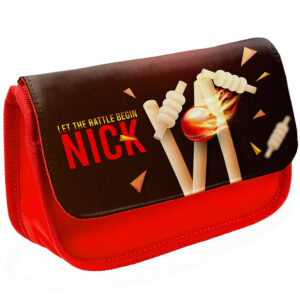 Personalised Cricket Kids Red Pencil Case KSP243