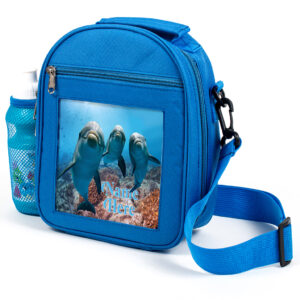 Personalised Dolphin Kids Blue Lunch Bag KS01