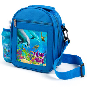 Personalised Ocean Dolphin Kids Blue Lunch Bag ST122