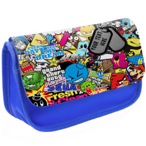 Personalised Sticker Graffiti Kids Blue Pencil Case SB05