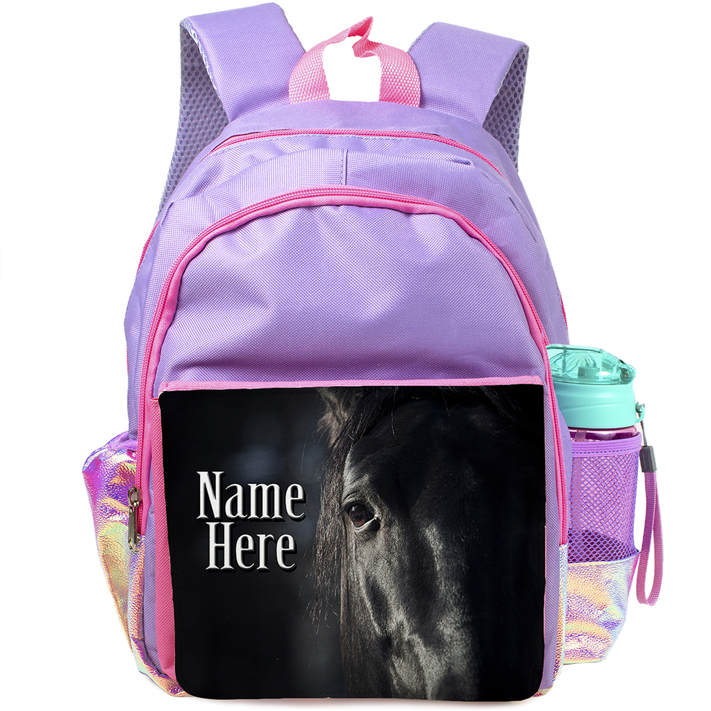 Personalised Horse Purple Kids Backpack DP38