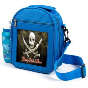 Personalised Pirate Skull Kids Blue Lunch Bag ST835