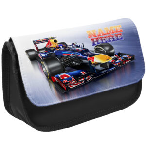 Personalised Race Car Kids Black Pencil Case JS02