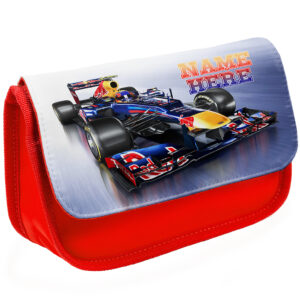 Personalised Race Car Kids Red Pencil Case JS02