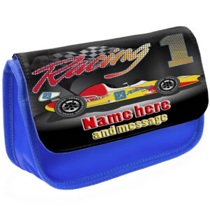 Personalised Race Car Kids Blue Pencil Case ST255