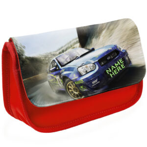 Personalised Rally Race Car Kids Red Pencil Case ST437