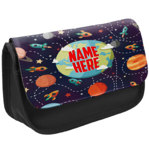 Personalised Solar System Kids Black Pencil Case SH190