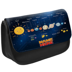 Personalised Solar System Kids Black Pencil Case ST135
