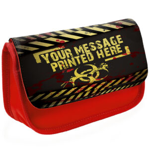 Personalised Zombie Kids Red Pencil Case ST382
