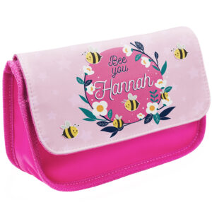 Personalised Bee You Kids Pink Pencil Case