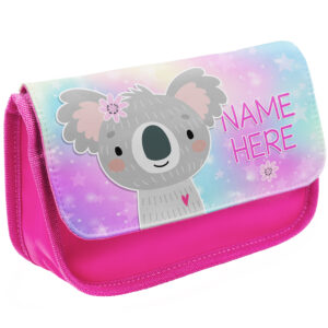 Personalised Cute Koala Kids Pink Pencil Case KKM14
