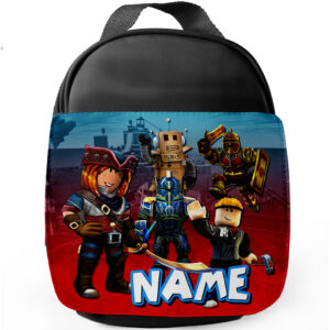 Personalised Roblox Kids Black Lunch Bag RB02