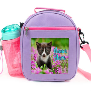 Personalised Kitten Purple Kids Lunch Bag SH147