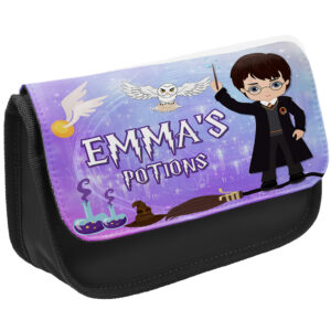 Personalised Harry Potter Kids Black Pencil Case KS159