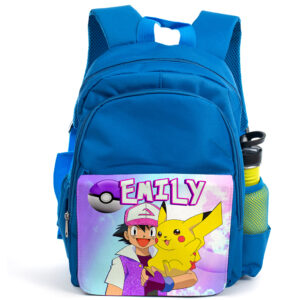 Personalised Pokemon Kids Blue Backpack KS153